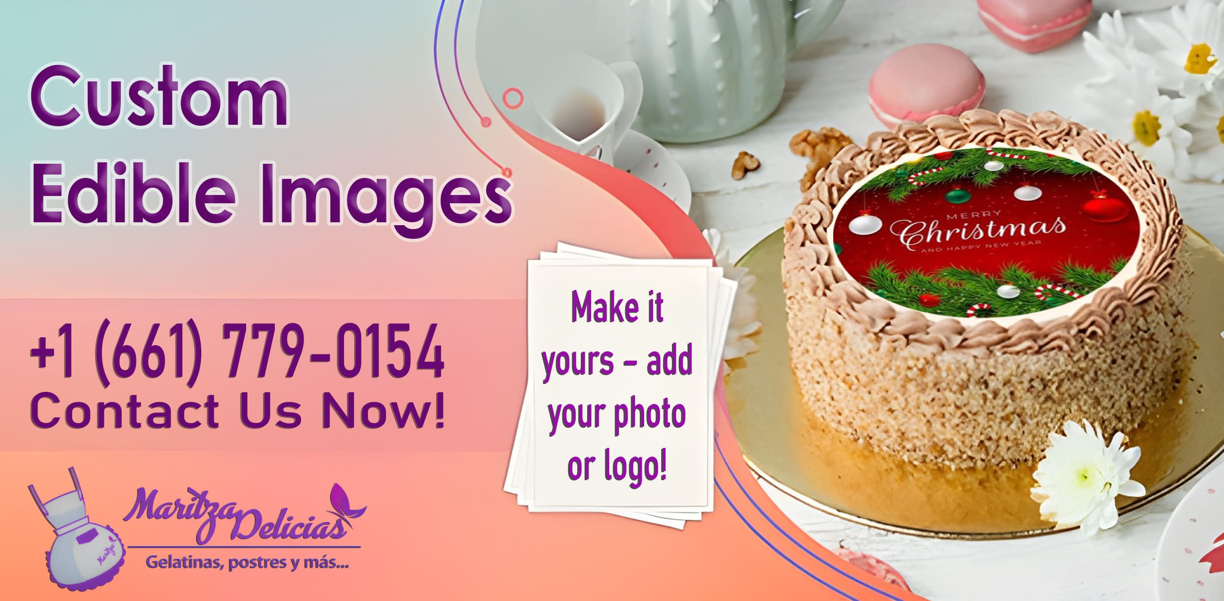 Custom Edible Images - Call US +1 (661) 779-0154