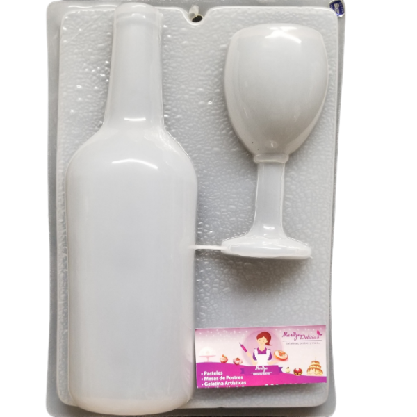 Wine bottle and glass